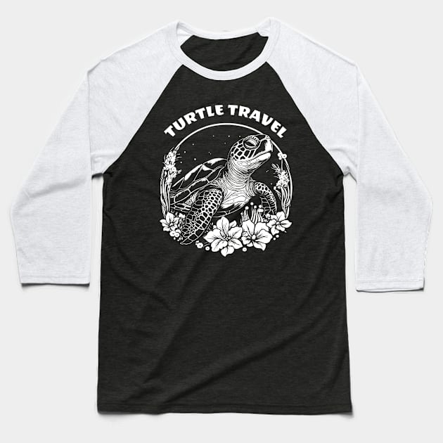 turtle travel tortoise Baseball T-Shirt by Supertrooper